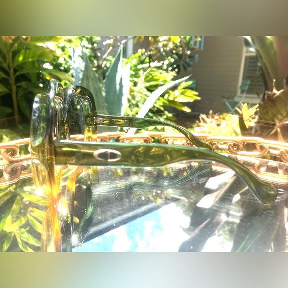 VNTG CHRISTIAN DIOR Rare Oversized Optyl Ombre Green Yellow Oversized Sunglasses - Picture 5 of 5